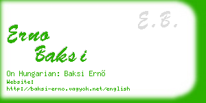 erno baksi business card