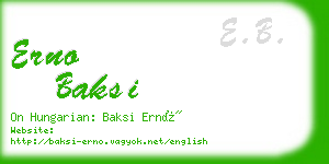 erno baksi business card